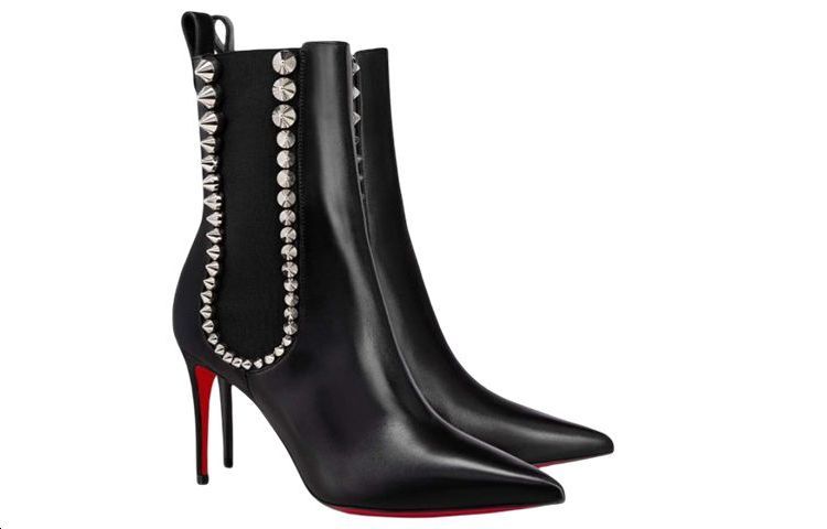 (W) Christian Louboutin Spikita Booty 'Black Calfskin Chelsea' 圖 4
