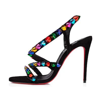 (W) Christian Louboutin Spikita Strap 'Black Fashion Sandal'