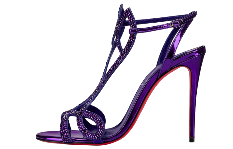 (Women) Christian Louboutin Stiletto Leather Sandals 'Purple' 1220437U844