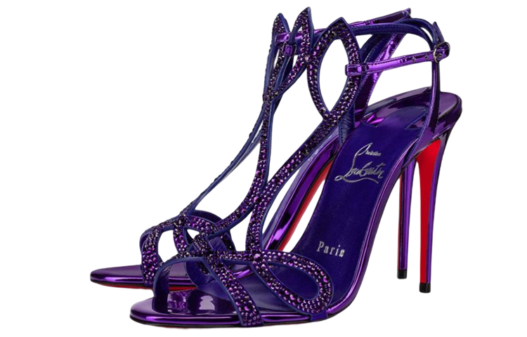 Order (W) Sandalias de Cuero con Tacón de Aguja Christian Louboutin 'Morado' 1220437U844