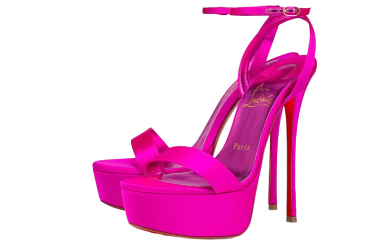 Order Christian Louboutin 奢華緞子細高筒涼鞋 女款 紫紅色