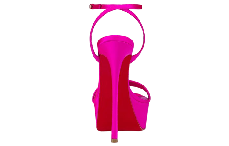 Lookbook Christian Louboutin 奢華緞子細高筒涼鞋 女款 紫紅色