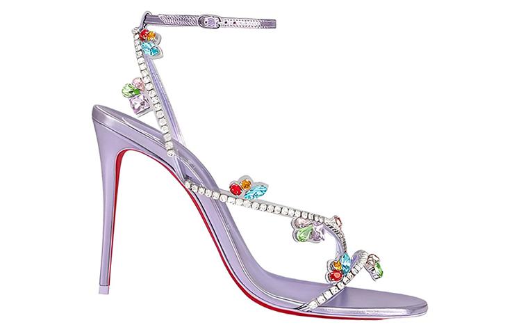 (W) Christian Louboutin Strass Leather Sandals 'Purple' 圖 2