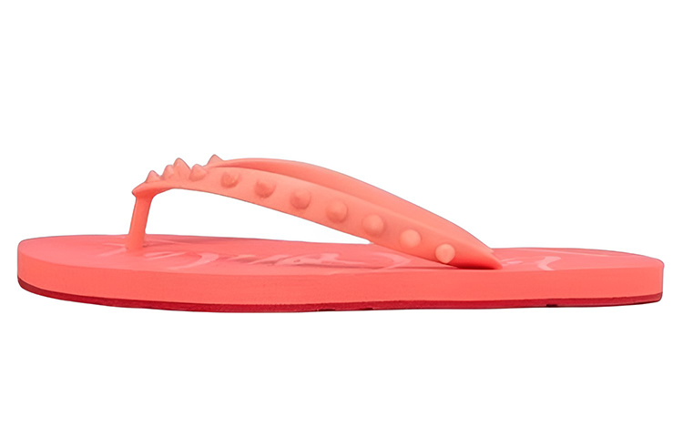 (W) Christian Louboutin Stud Flat Sandal 'Pink'
