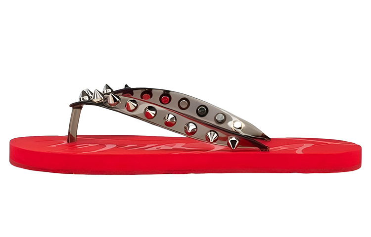 Buy (W) Sandalias Planas Tachonadas Christian Louboutin 'Rojas' 3210101J641