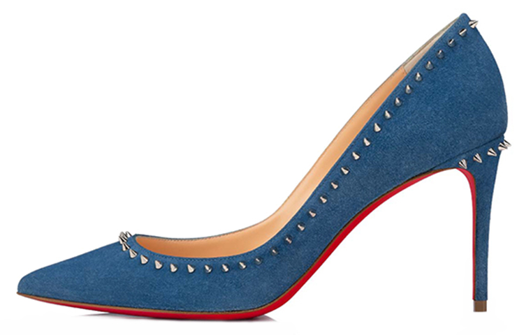 (W) Christian Louboutin Studded High Heels 'Blue'