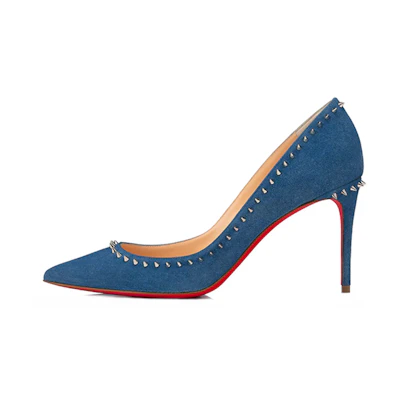 (W) Christian Louboutin Studded High Heels 'Blue'
