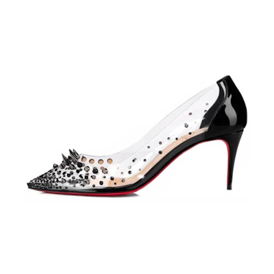 (W) Christian Louboutin Studded Leather High Heels 'Black'