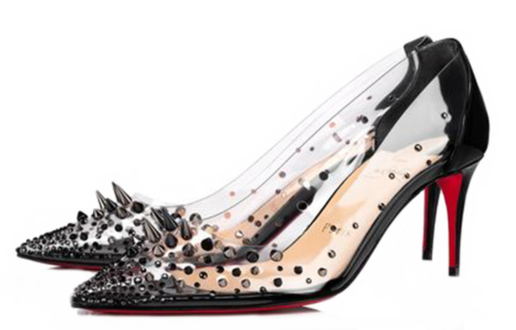 (W) Christian Louboutin Studded Leather High Heels 'Black' 圖 2