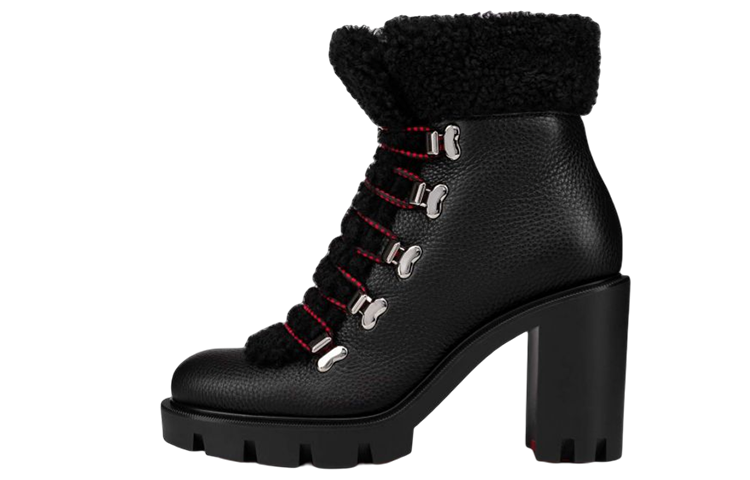 (W) Christian Louboutin Suede Calfskin Ankle Boot 'Black'