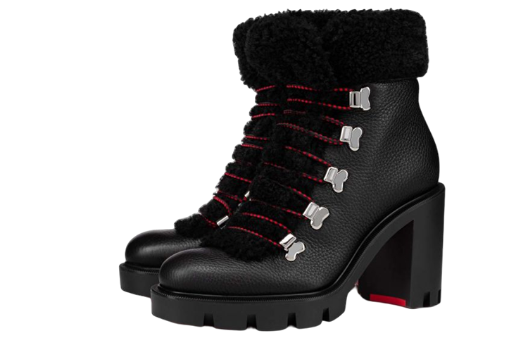 (W) Christian Louboutin Suede Calfskin Ankle Boot 'Black' 圖 3