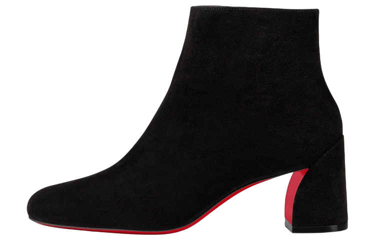 (W) Christian Louboutin Turela Bootie 'Black Suede Side Zip'