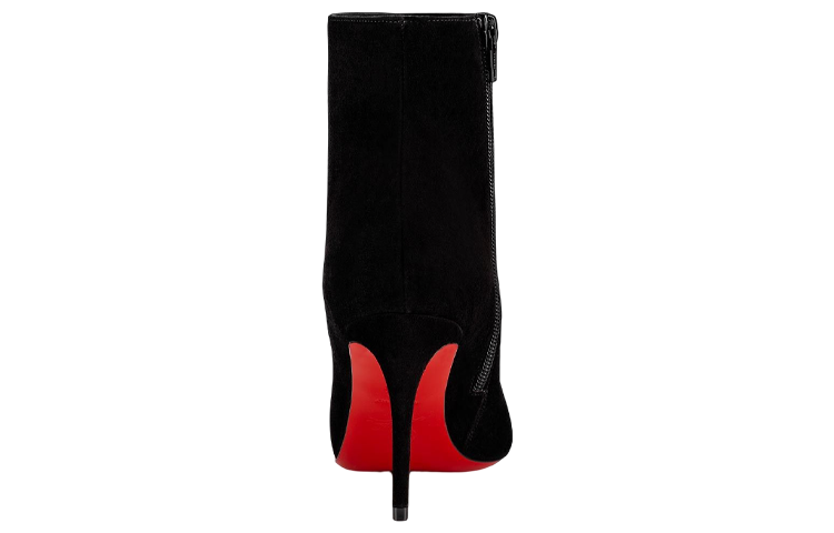 (W) Christian Louboutin Velvet Calfskin Ankle Boot 'Black' 圖 3