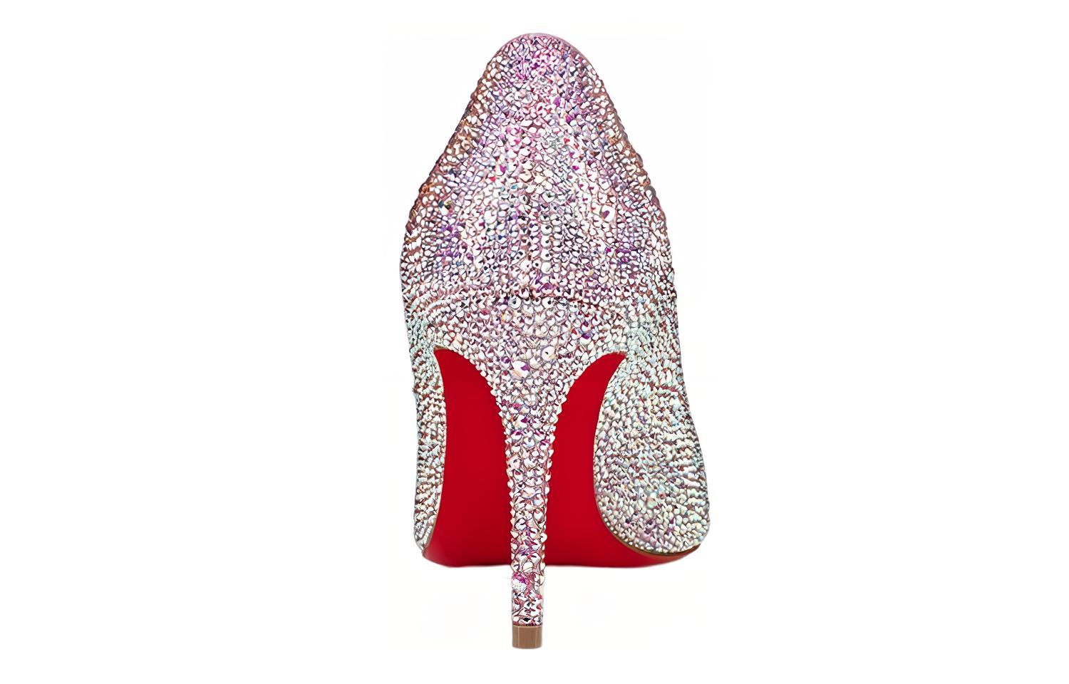 (W) Christian Louboutin Velvet Crystal Embellished Stiletto Heels 'Silver' 圖 4