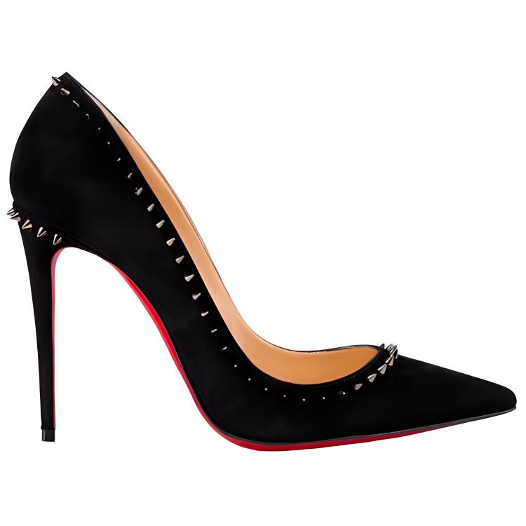 (W) Christian Louboutin Velvet High Heel 'Black Calf' 圖 2