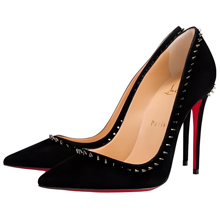 (W) Christian Louboutin Velvet High Heel 'Black Calf' 圖 3
