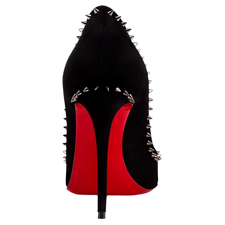 (W) Christian Louboutin Velvet High Heel 'Black Calf' 圖 4