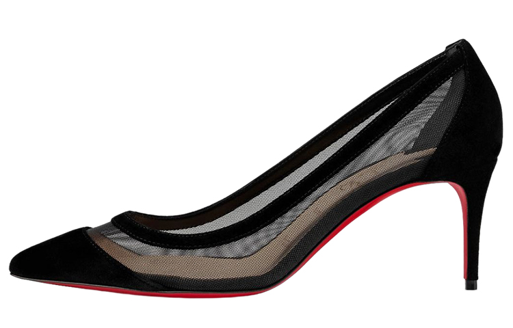 (W) Christian Louboutin Velvet High Heels 'Black'