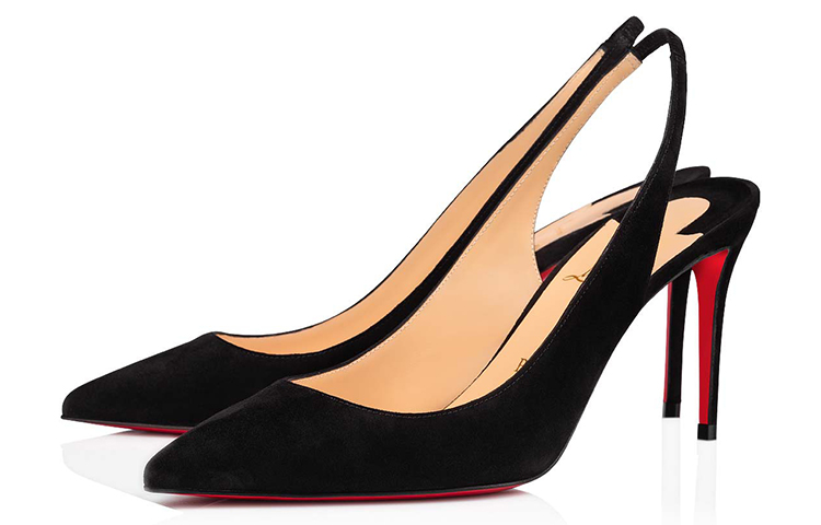 (W) Christian Louboutin Velvet Mule Pumps 'Black Red' 圖 3