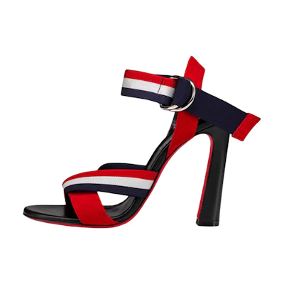 (W) Christian Louboutin Velvet Sandals 'Black'