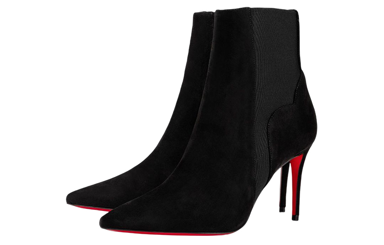 Lookbook (W) Christian Louboutin Velvet Suede Chelsea Boots 8.5cm 'Hitam' 1230542BK01