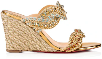 Order (W) Christian Louboutin Sandal Wedges 'Gold' 3190549G001