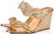 (Women) Christian Louboutin Wedge Sandal 'Gold' 3190549G001
