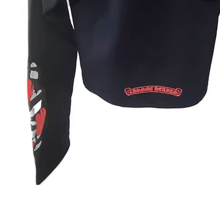 Shop (W) Chrome Hearts 黑色字母印花長袖圓領T恤 CH-200342