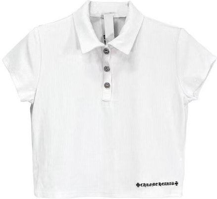(W) Chrome Hearts 白色刺繡短袖鈕扣Polo衫。 CH-033046213 Buy (W) Chrome Hearts 白色刺繡短袖鈕扣Polo衫。 CH-033046213