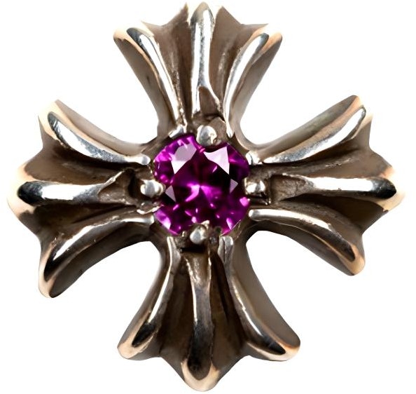 women-chrome-hearts-cross-design-925-silver-sapphire-earrings-women-s-silver-ch000914