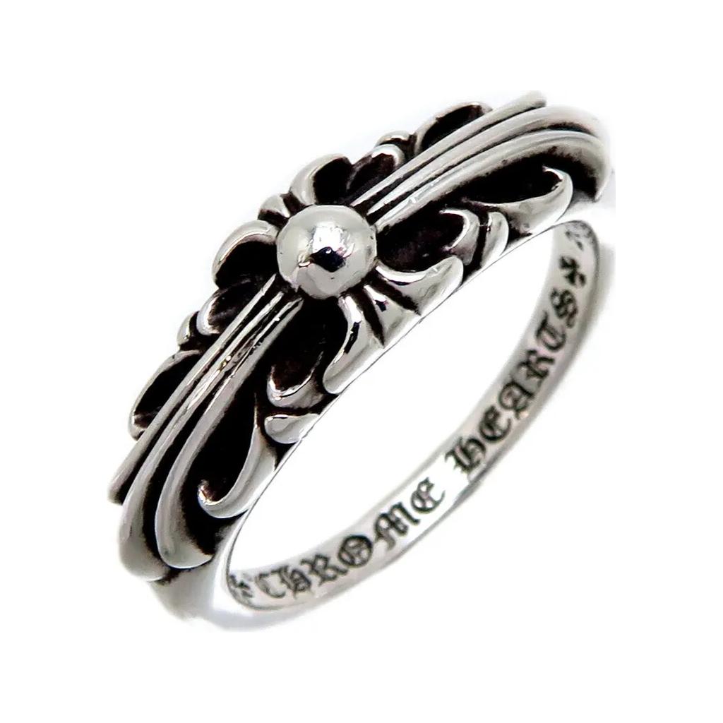 (Women) Chrome Hearts Engraved Logo Metal Ring Silver  Jewelry ch-bb-f1