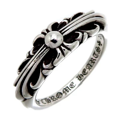 (Women) Chrome Hearts Engraved Logo Metal Ring Silver Jewelry ch-bb-f1