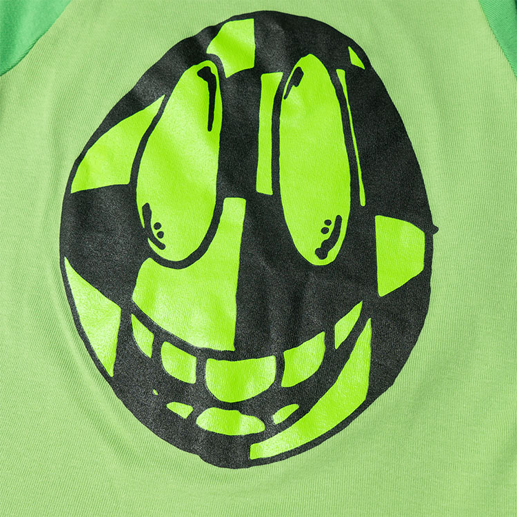 Shop (W) Chrome Hearts FW22 Camiseta Manga Larga Verde con Estampado Graffiti Raglán CH-202302454