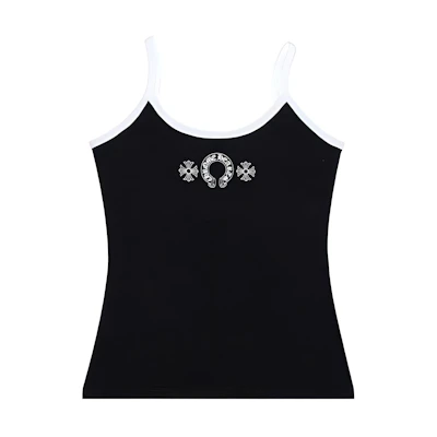 (Women) Chrome Hearts FW23 Black Tank Top with Logo Sanskrit Print. CH-2023055075