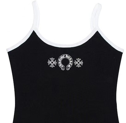 (W) Chrome Hearts FW23 Camiseta Negra sin Mangas con Logo e Impresión en Sánscrito. CH-2023055075 Shop (W) Chrome Hearts FW23 Camiseta Negra sin Mangas con Logo e Impresión en Sánscrito. CH-2023055075