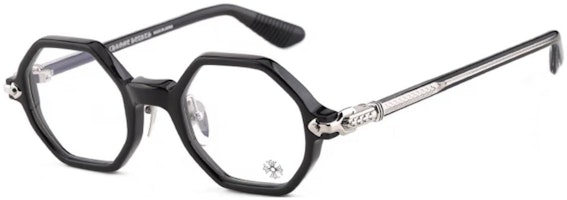 (Women) Chrome Hearts Logo 925 Silver Frame Black Irregular Optical Glasses for Women CLITCO-A (Women) Chrome Hearts Logo 925 Silver Frame Black Irregular Optical Glasses for Women CLITCO-A