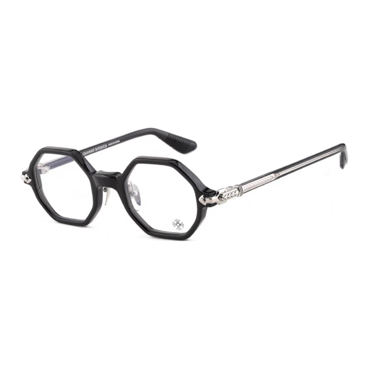 Order (W) Gafas Ópticas Irregulares Negras Marco Plateado 925 Chrome Hearts para Mujer CLITCO-A