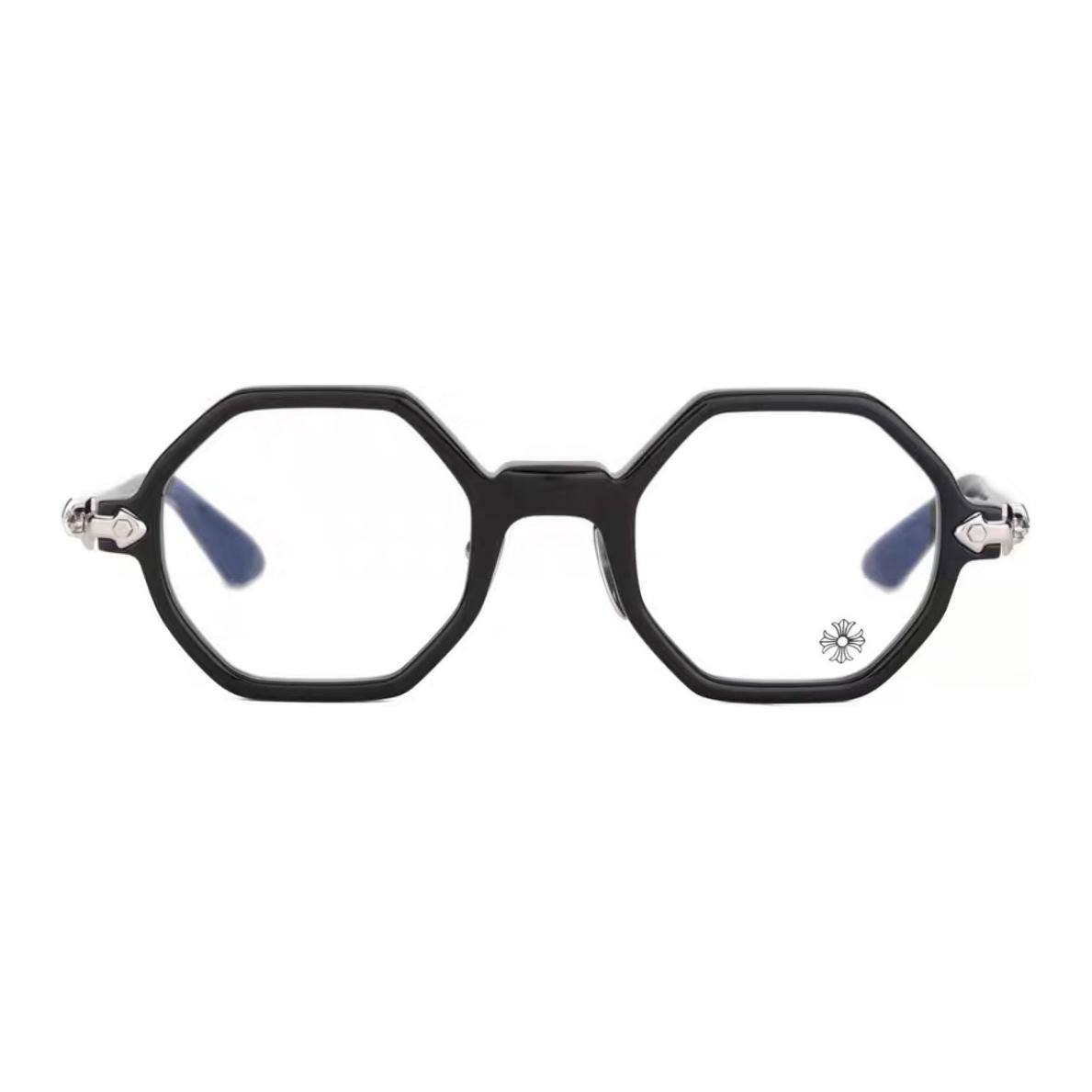 Lookbook (W) Gafas Ópticas Irregulares Negras Marco Plateado 925 Chrome Hearts para Mujer CLITCO-A