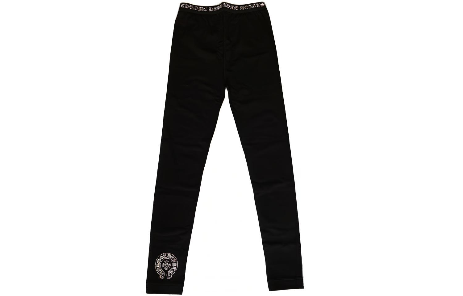 Shop (W) Chrome Hearts Celana Legging Logo Scrip Pinggang Elastis Hitam CH-103