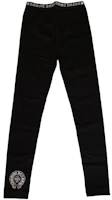 Shop (Women) Chrome Hearts Scrip Logo Stretch Waist Leggings Black CH-103