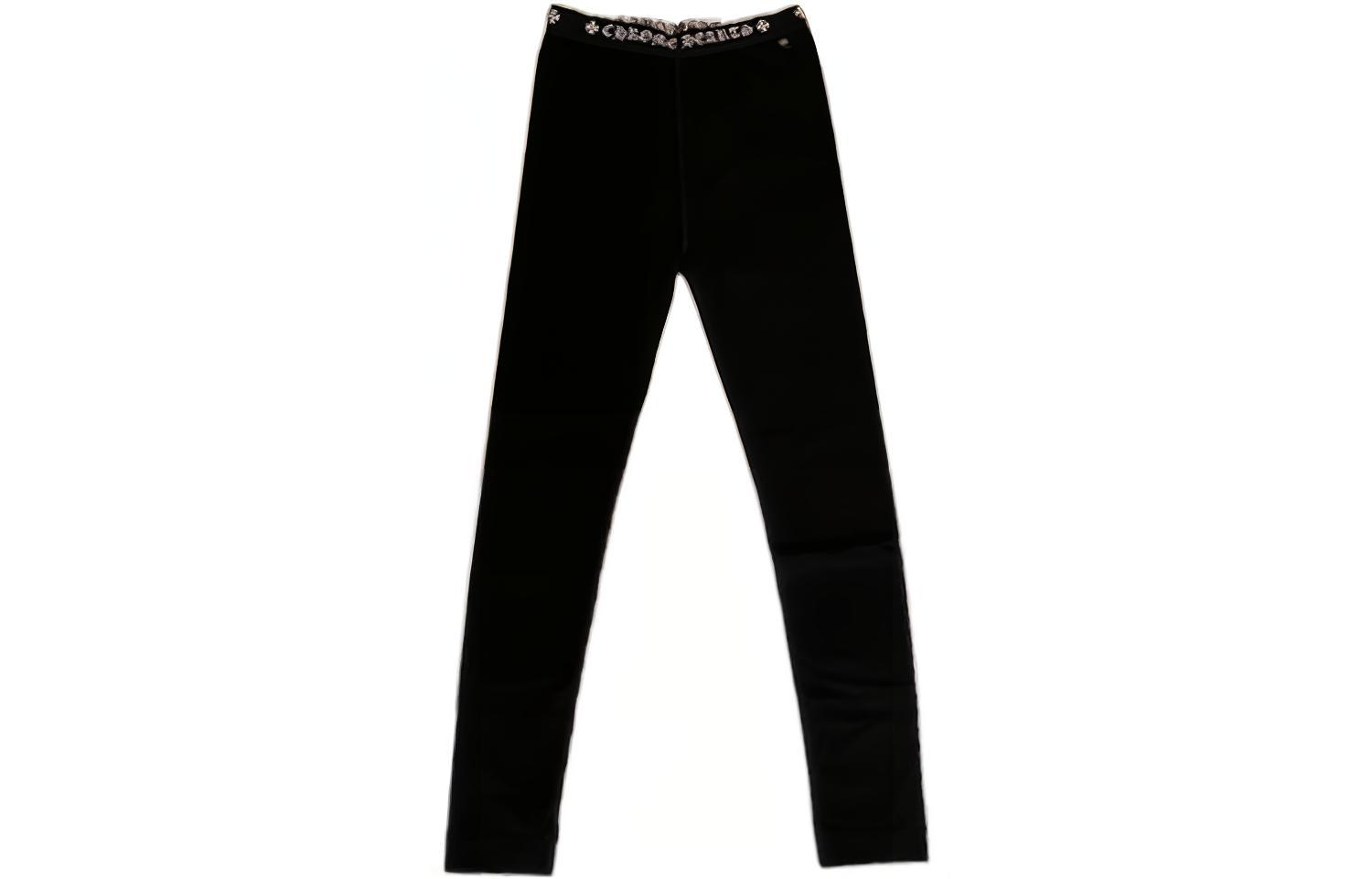 Purchase (W) Chrome Hearts Celana Legging Logo Scrip Pinggang Elastis Hitam CH-103