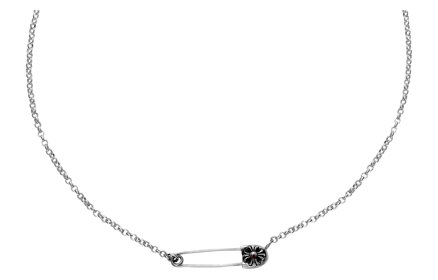Lookbook (W) Collar Cadena de Plata Chrome Hearts Silver Safety Pin 925. CH-ZL-03