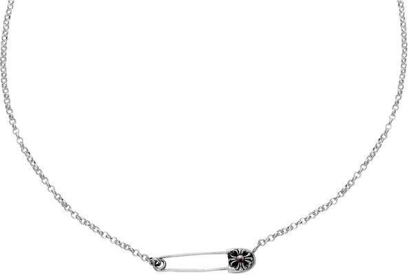 (Women) Chrome Hearts Silver Safety Pin Necklace 925 Silver Chain Necklace CH-ZL-03 Lookbook (Women) Chrome Hearts Silver Safety Pin Necklace 925 Silver Chain Necklace CH-ZL-03