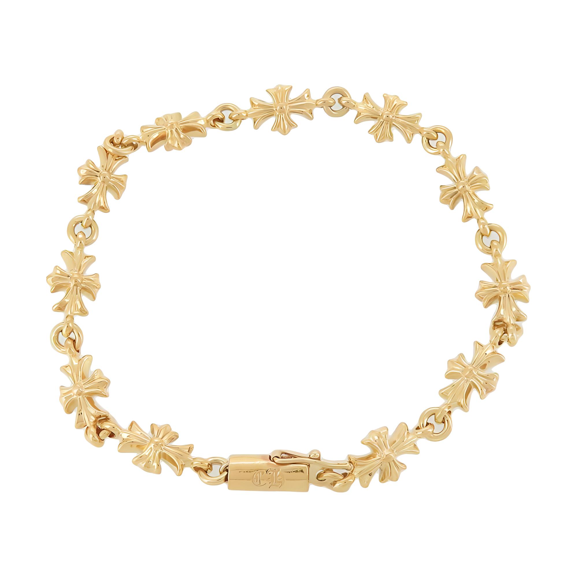 (Women) Chrome Hearts Solid 22K Gold Cutout Bracelet -  Gold Accessory 200033467