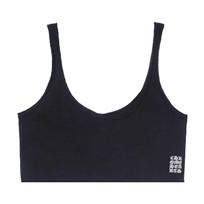 (Women) Chrome Hearts SS22 Black Slim Fit Tank Top with Logo Embroidery. CH-072513