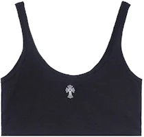 Lookbook (W) Chrome Hearts SS22 黑色修身刺繡標誌無袖上衣。 CH-072513
