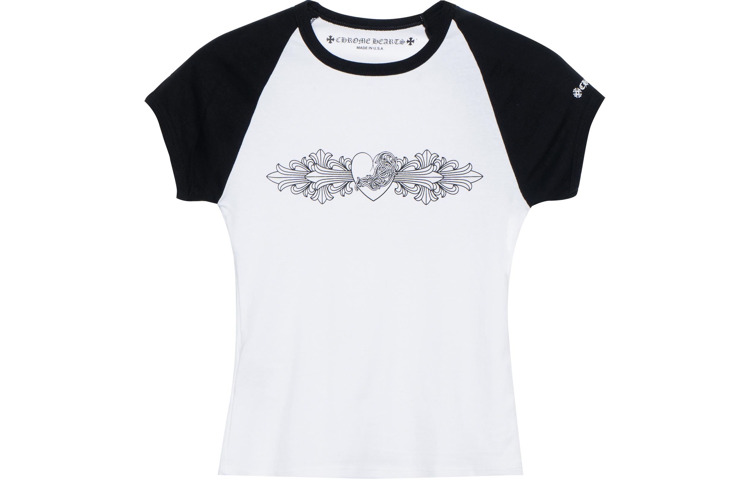 Order (Women) Chrome Hearts SS22  Slim Fit Heart Vine Print Crew Neck White T-Shirt. CH-2022060201