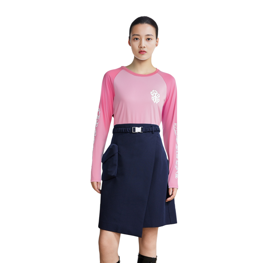 Shop (W) クロムハーツ SS22 ピンク ラグラン 3/4スリーブ スリムフィット Tシャツ レディース. CH-061805