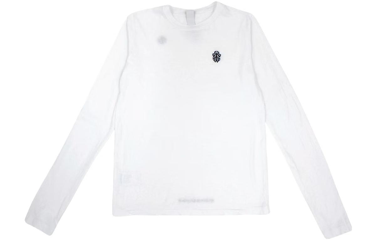 (Women) Chrome Hearts SS23  Logo Embroidered White Long Sleeve Crewneck Tee CH-000068