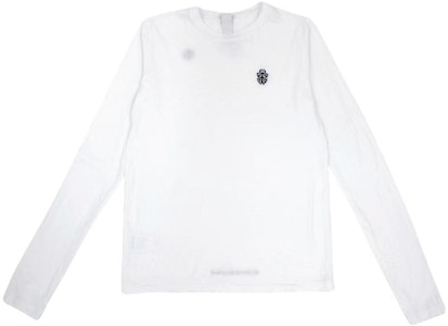 (W) Chrome Hearts SS23 Camiseta Blanca Manga Larga Cuello Redondo Bordada Logo. CH-000068 Buy (W) Chrome Hearts SS23 Camiseta Blanca Manga Larga Cuello Redondo Bordada Logo. CH-000068